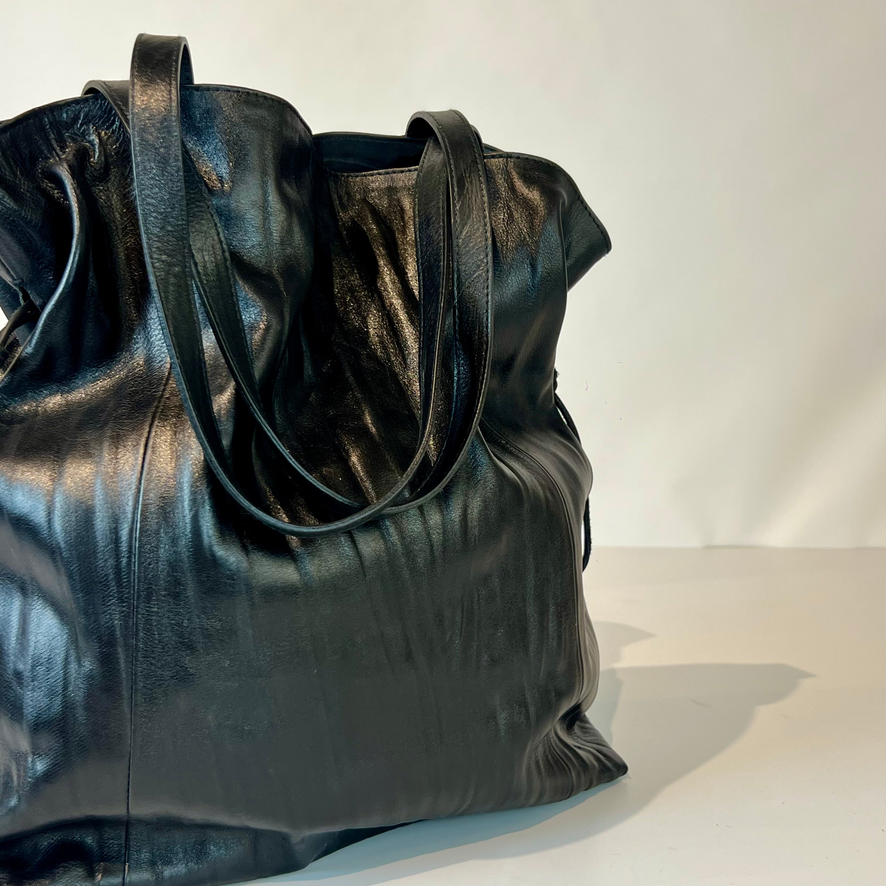 W5-9604 Shoulder Bag Pelle Crinkle Nera 047