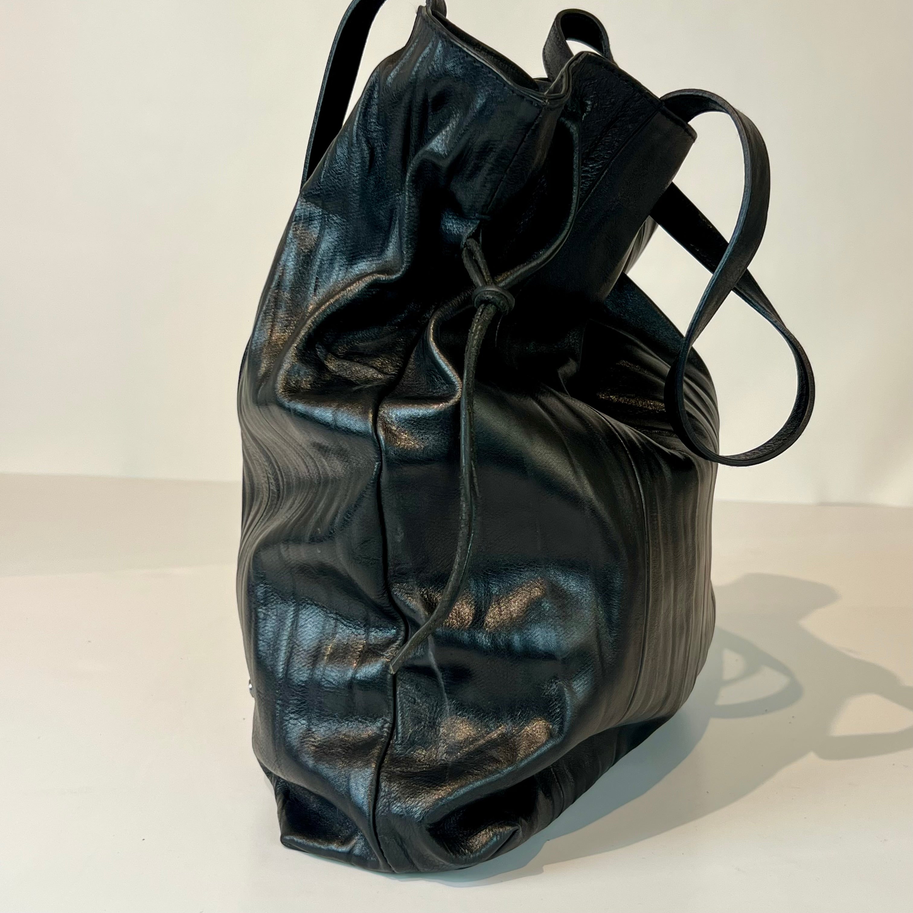 W5-9604 Shoulder Bag Pelle Crinkle Nera 047