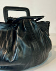 W5-9602 Handbag Pelle Crinkle Nera 047