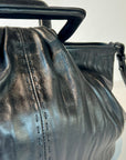 W5-9602 Handbag Pelle Crinkle Nera 047