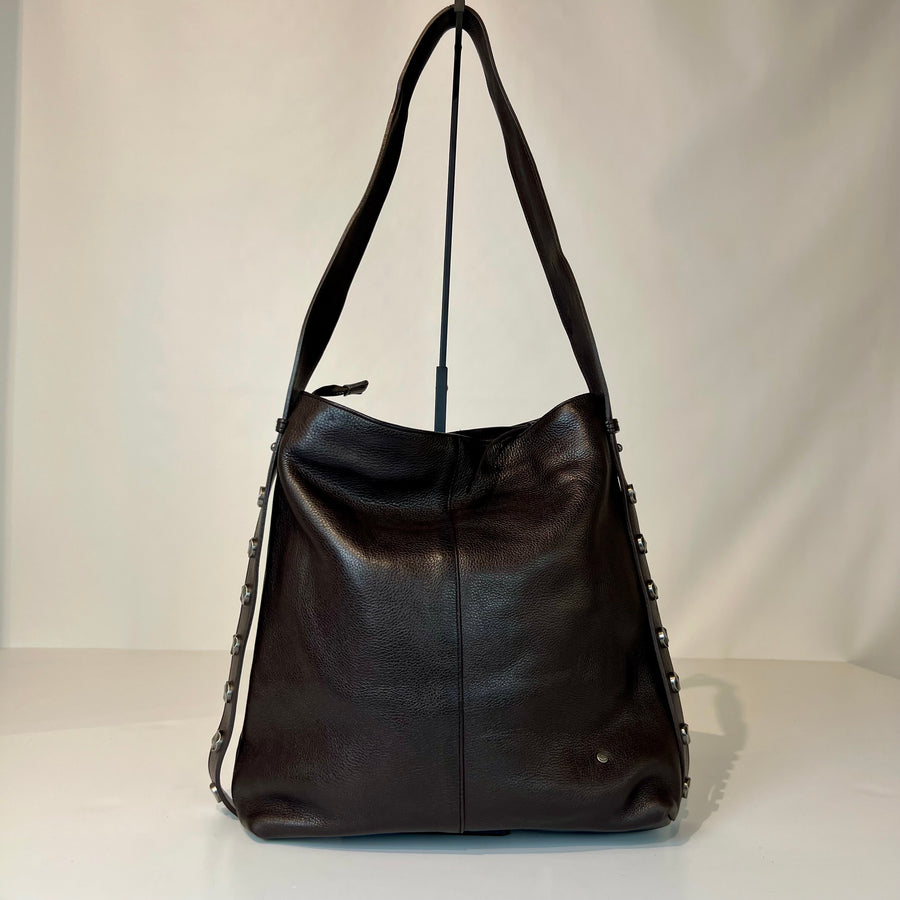 W5-9404 Shoulder Bag Pelle Borchie Coffe 760