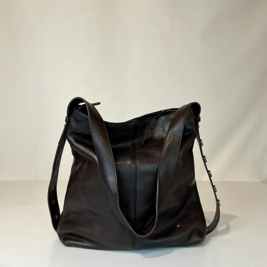 W5-9404 Shoulder Bag Pelle Borchie Coffe 760