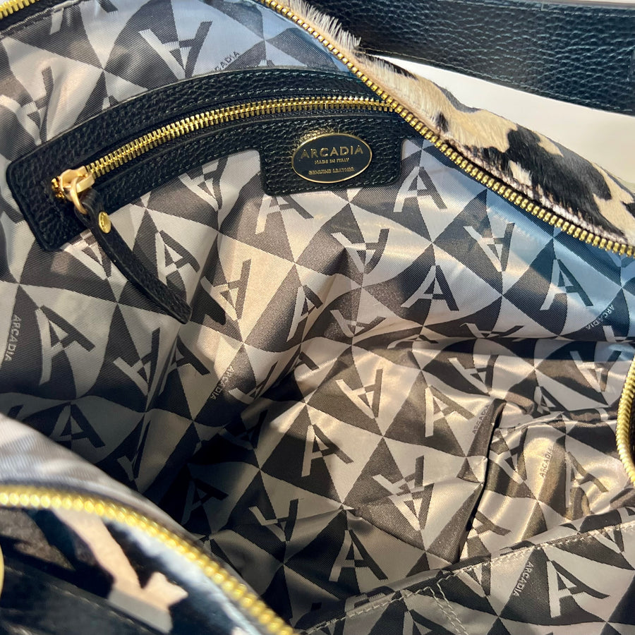 W5-5612 ROXANNE Borsa Large Cavallino Nero/Bianco