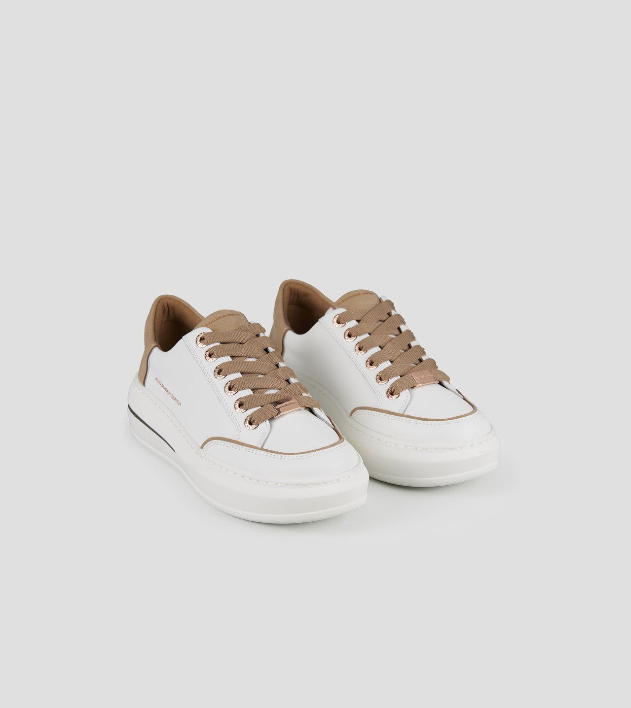 DW5-LANCASTER Leather White/Light Cognac Woman