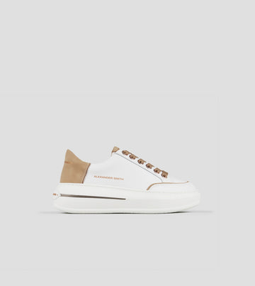 DW5-LANCASTER Leather White/Light Cognac Woman