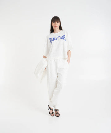 S5-BOWERY T-shirt con Strass Latte