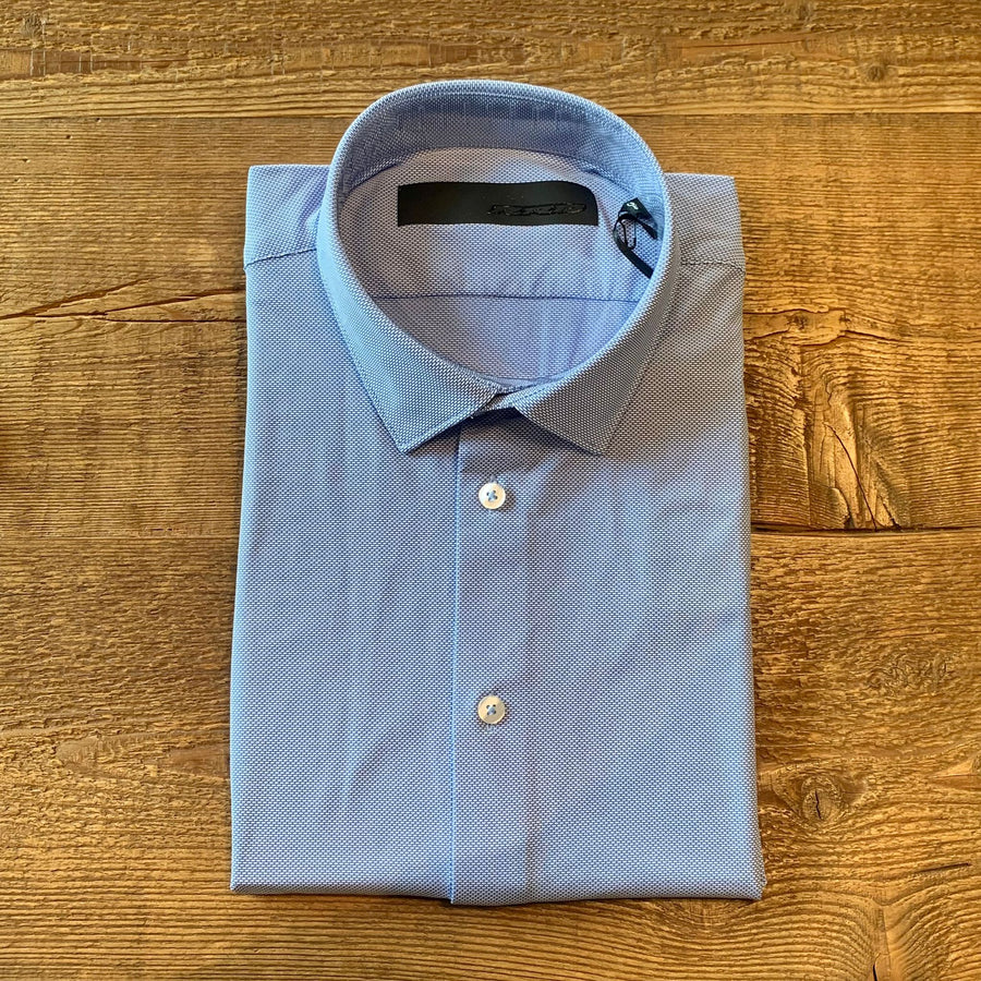 US3-184 Camicia Oxford Jaquard Open Celeste Man