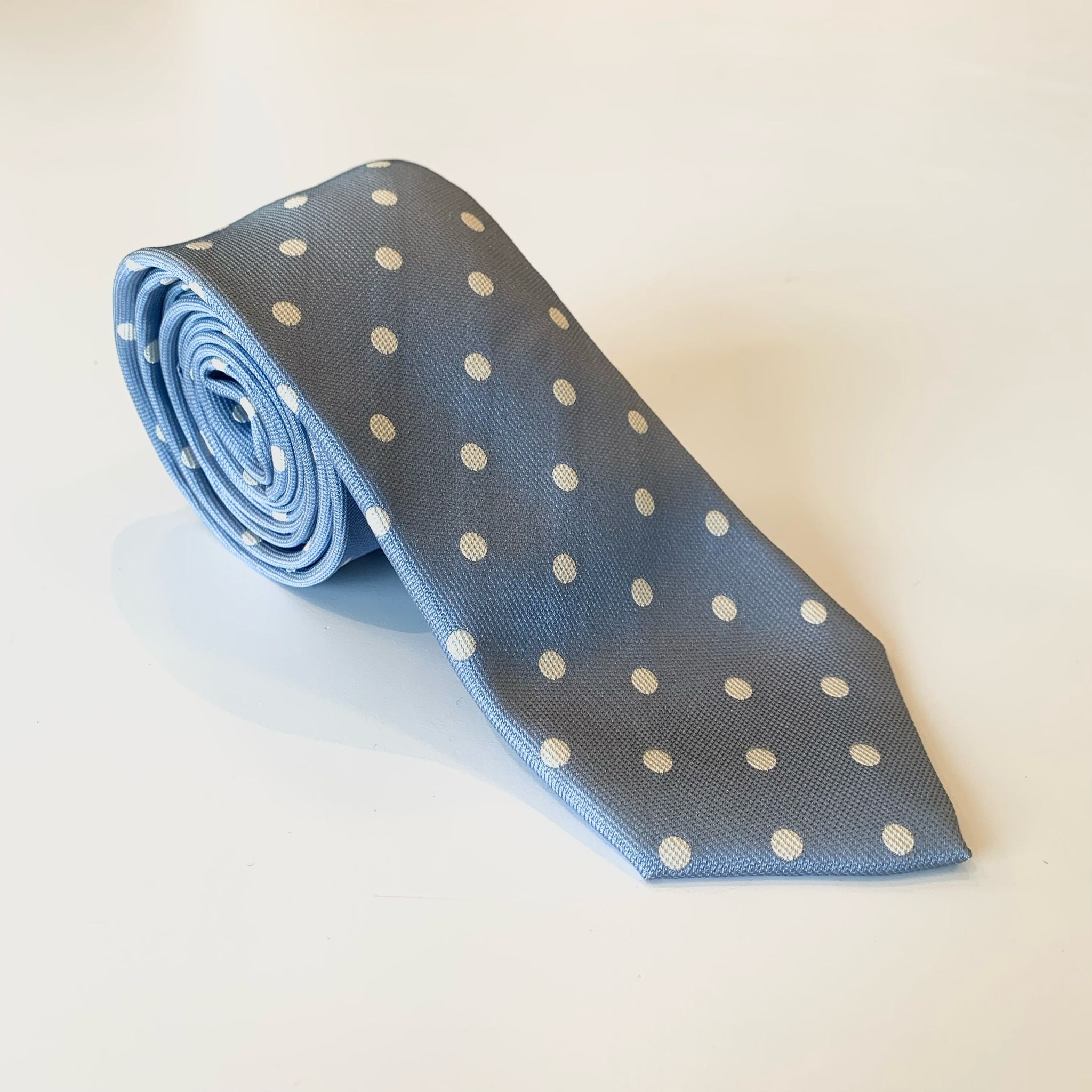 S4-Atlantico 206 Cravatta Pois Azzurro