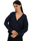 S4-4221 Maglia Scollo V Over Blu