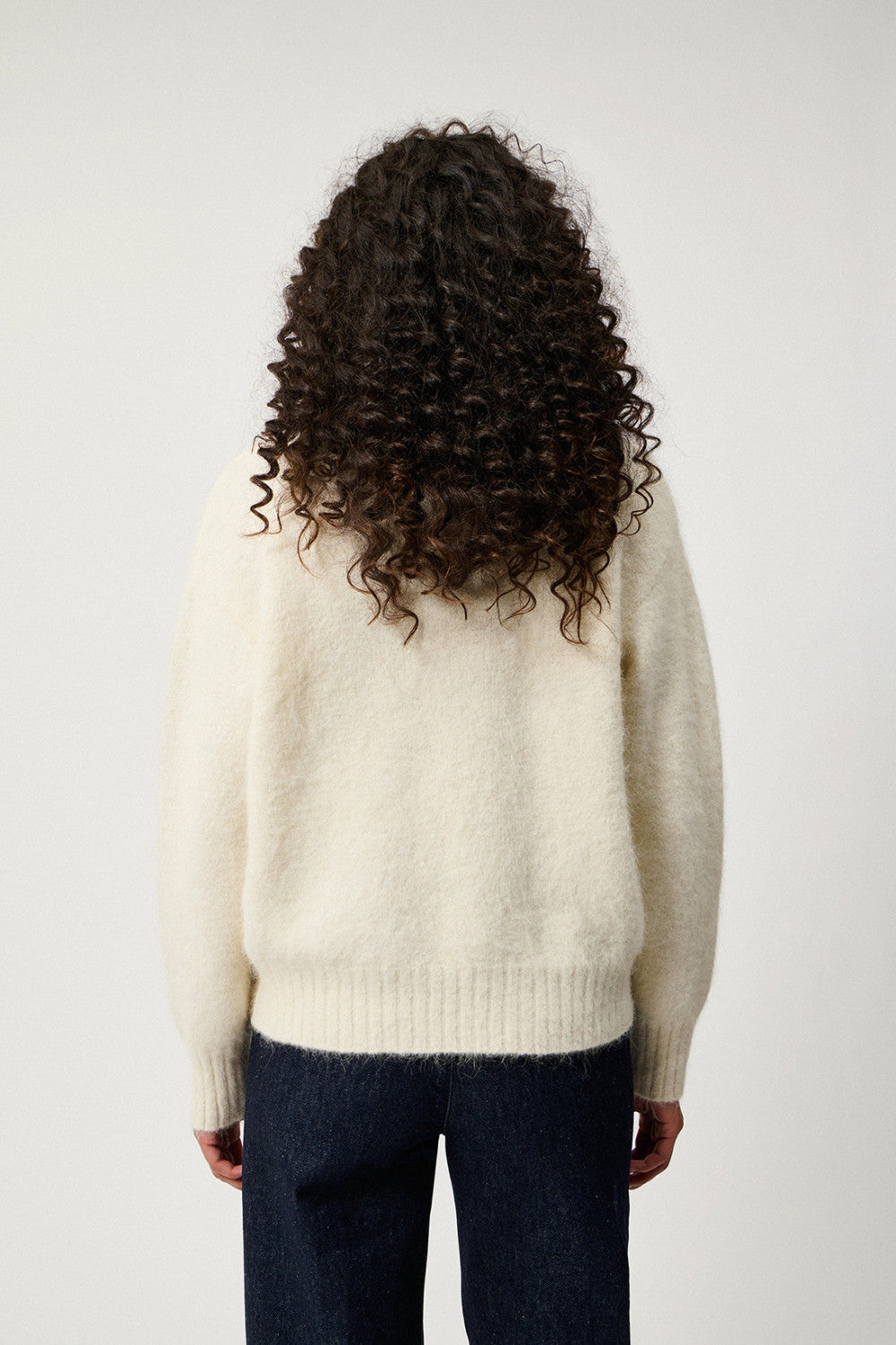 DS6-CREW Maglia Neck Alpaca Blend Ecrù Woman
