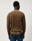 UW6-CREW Maglia Merino Wool Printed Brown Man