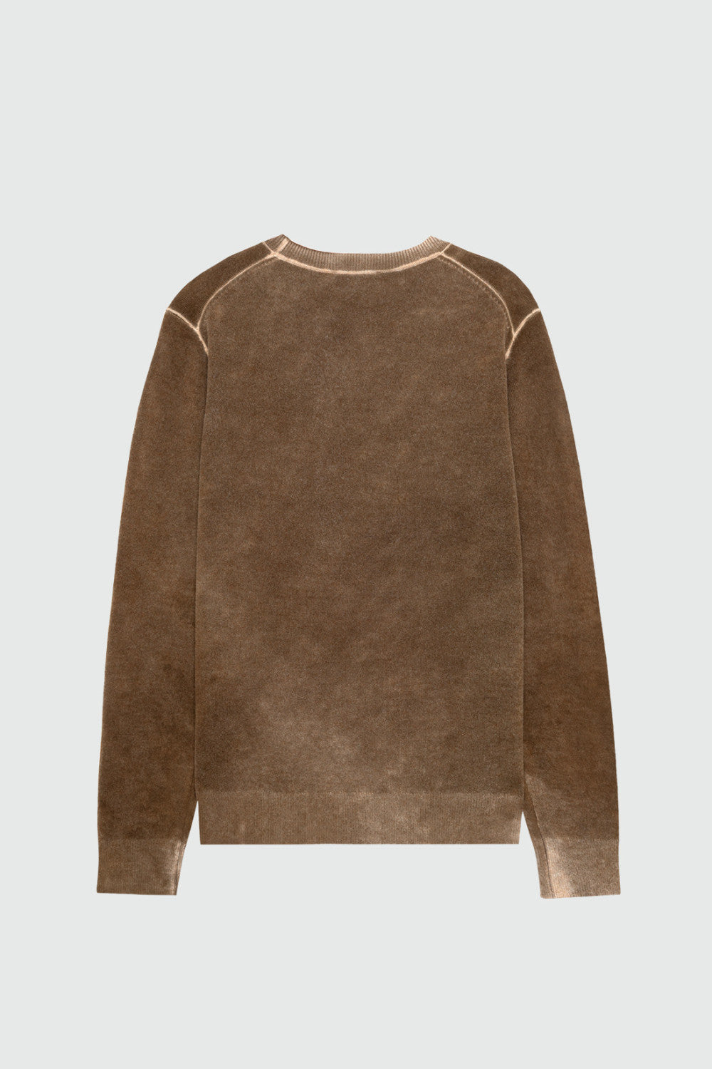 UW6-CREW Maglia Merino Wool Printed Brown Man