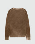 UW6-CREW Maglia Merino Wool Printed Brown Man