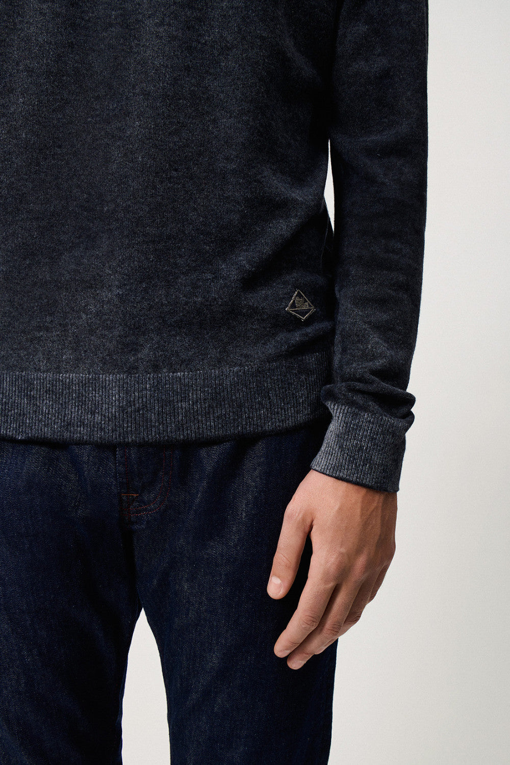 UW6-CREW Maglia Merino Wool Printed Charcoal Man