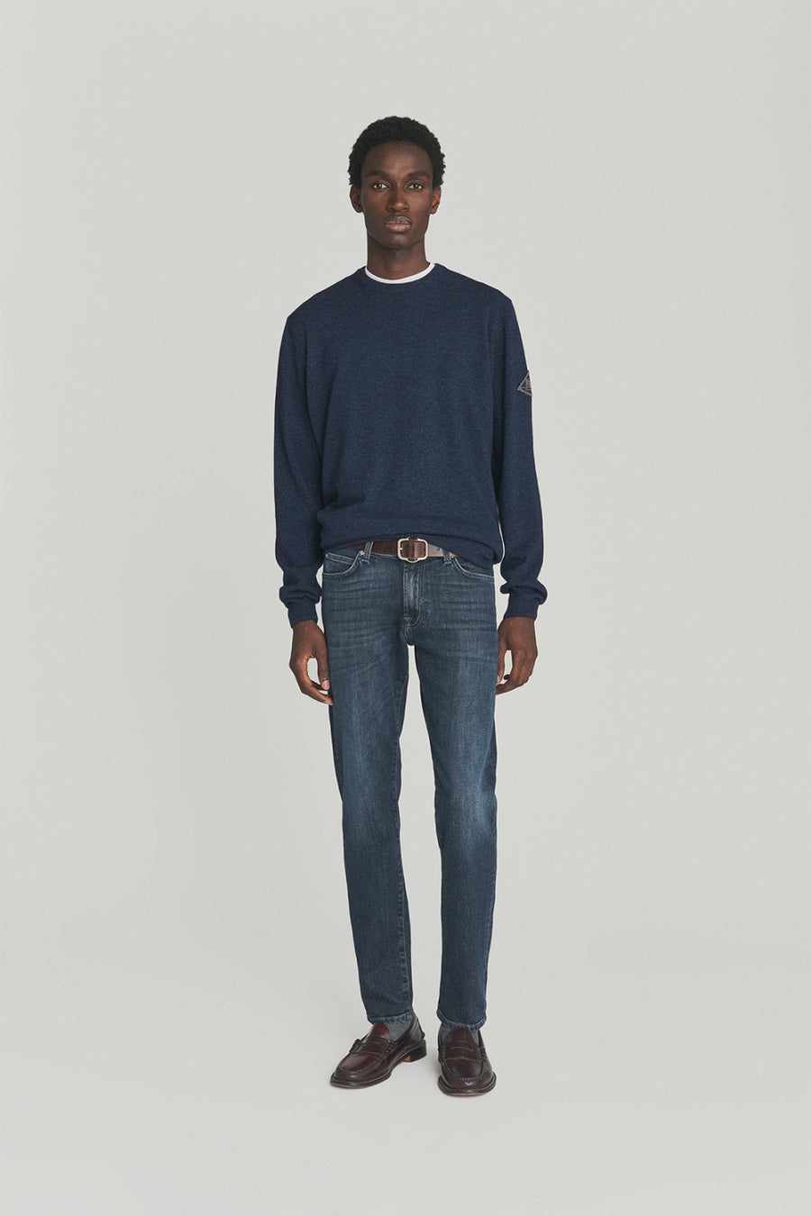 UW5-CREW Maglia Girocollo Lana Cashmere Denim Man