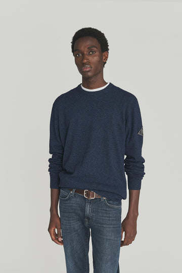 UW5-CREW Maglia Girocollo Lana Cashmere Denim Man