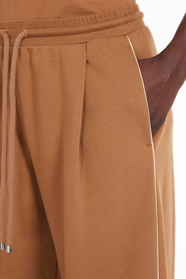 W4-CURVE Pantalone in Felpa Caramello