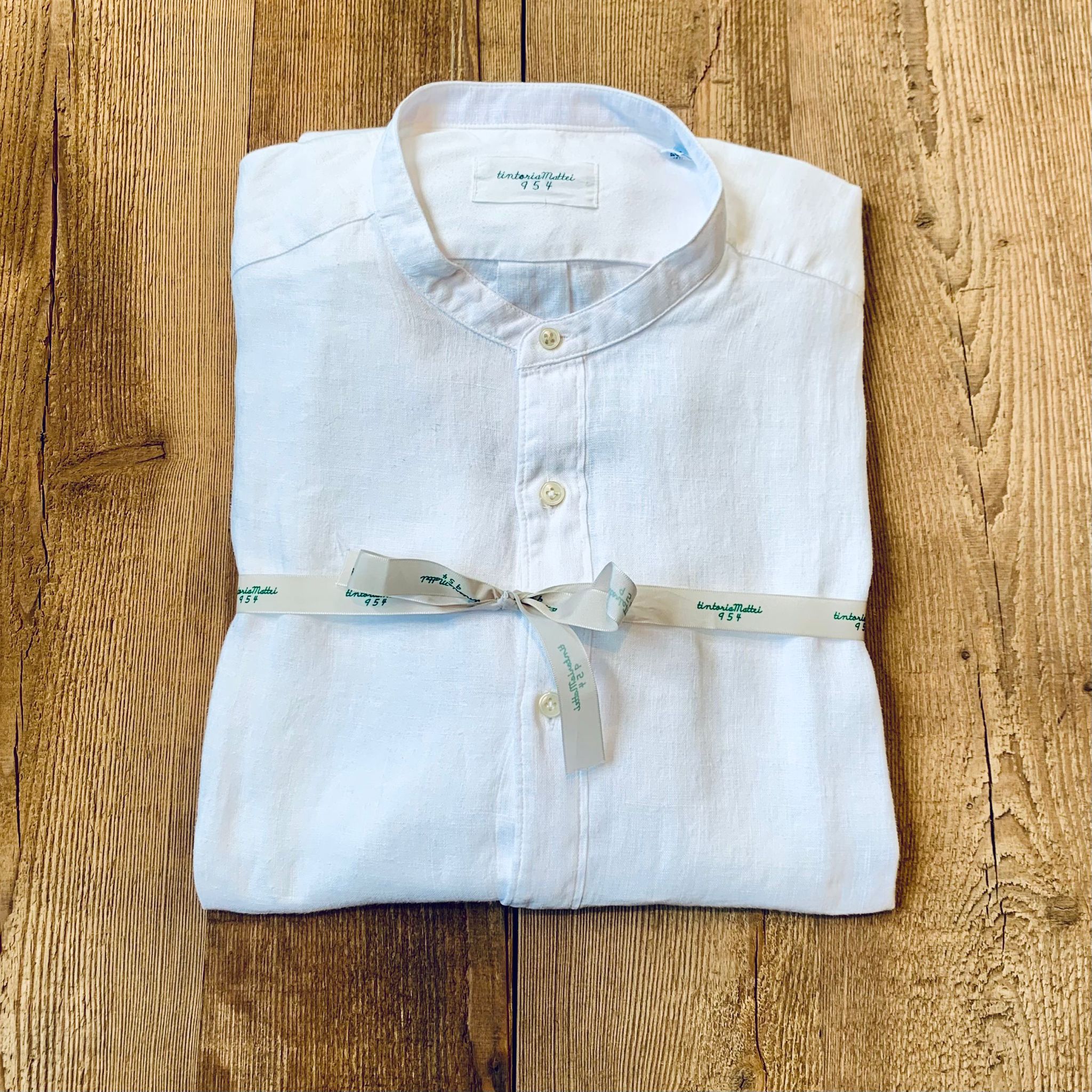 S4-Q66TNC Camicia Slim Coreana Lino Bianco