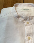Q66TNC Camicia Slim Coreana Lino Bianco