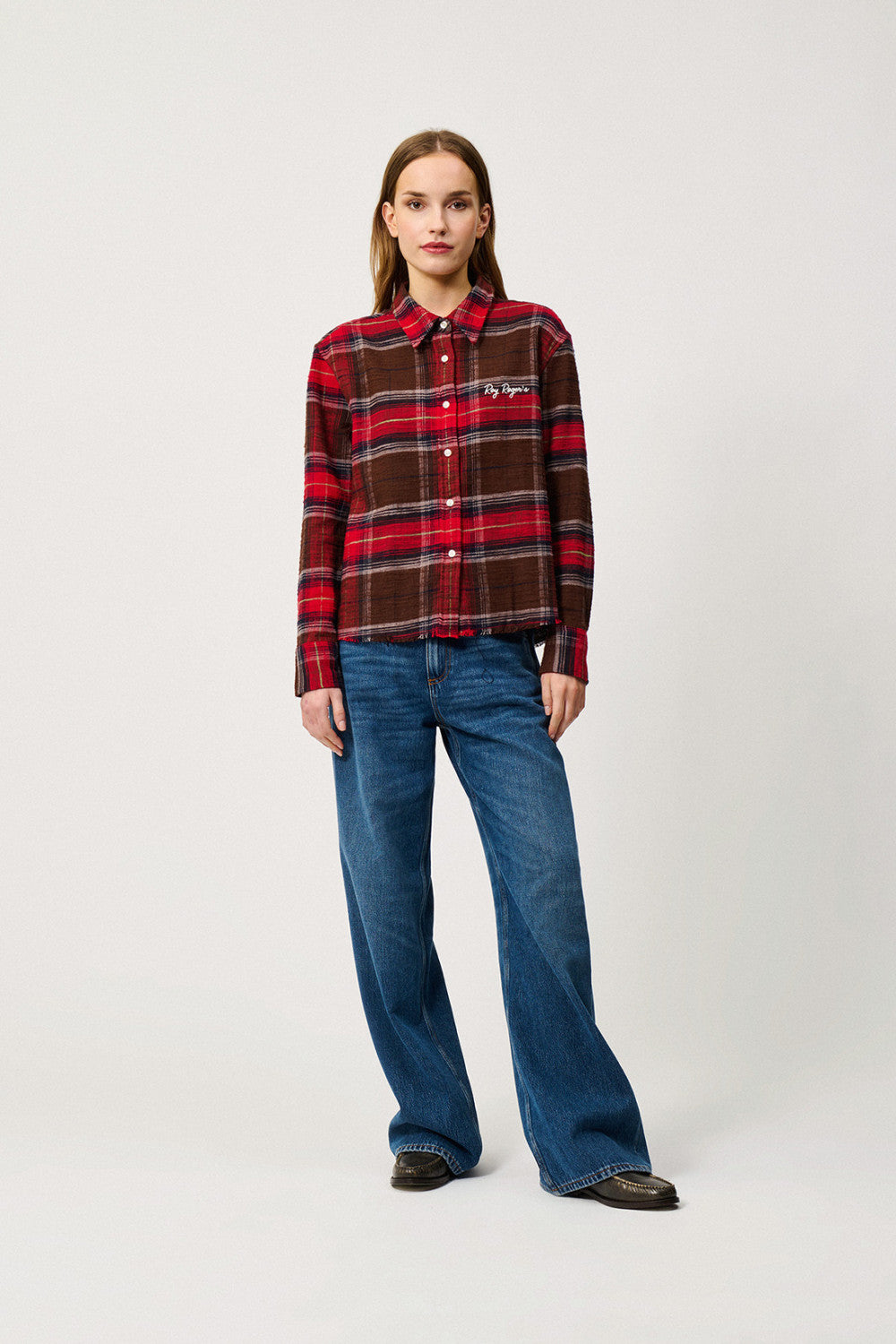 DS6-ELLY Camicia Check Brown-Red Woman