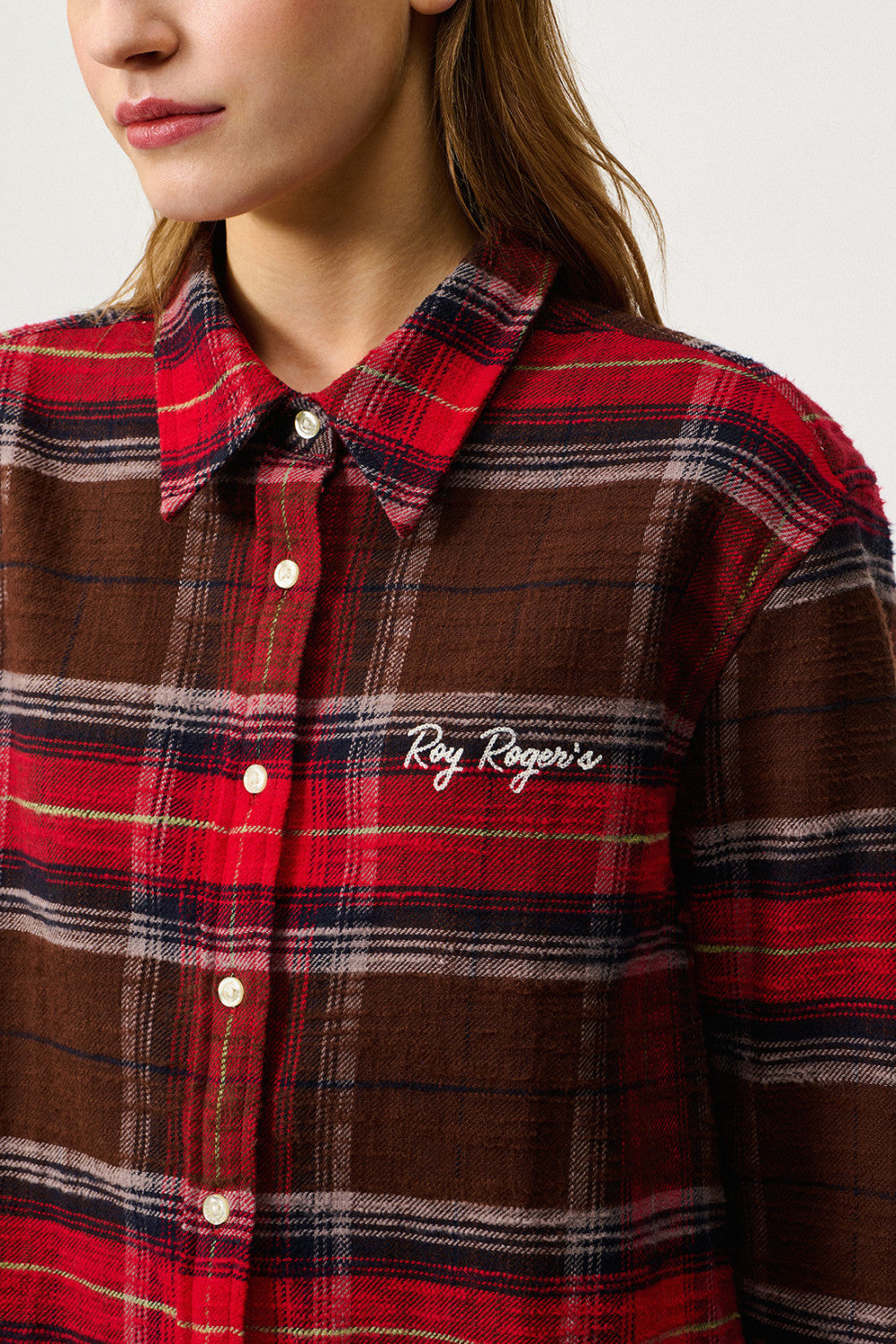 DS6-ELLY Camicia Check Brown-Red Woman