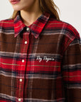 DS6-ELLY Camicia Check Brown-Red Woman