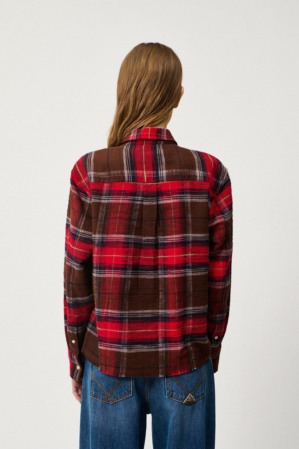 DS6-ELLY Camicia Check Brown-Red Woman