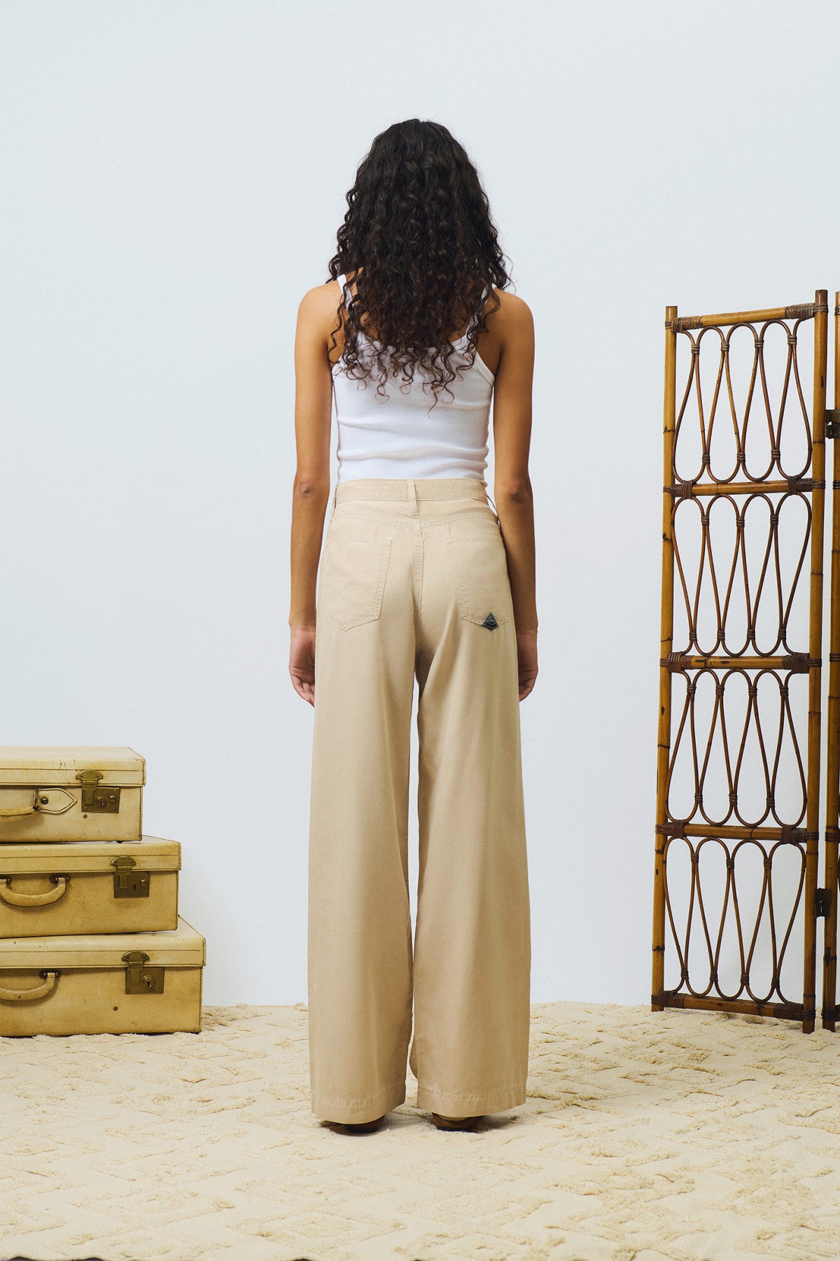 DS6-MARTA Pantalone in Tencel Beige Woman