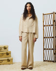 DS6-MARTA Pantalone in Tencel Beige Woman