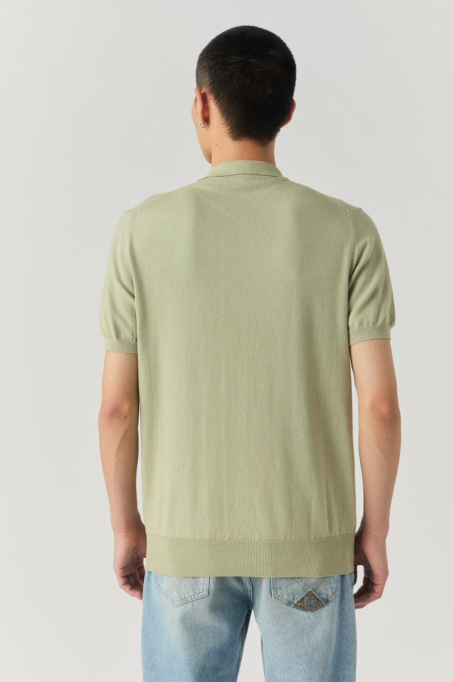 US5-Polo SS Cotton Crepe Lemon Grass Man