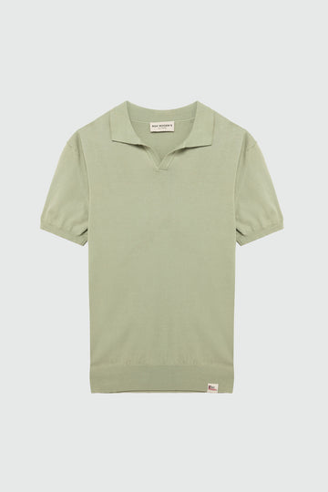 US5-Polo SS Cotton Crepe Lemon Grass Man