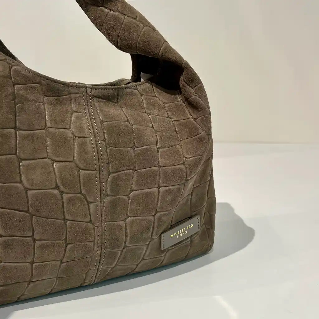 W6-3031 ELLISSE CROCO Suede Taupe