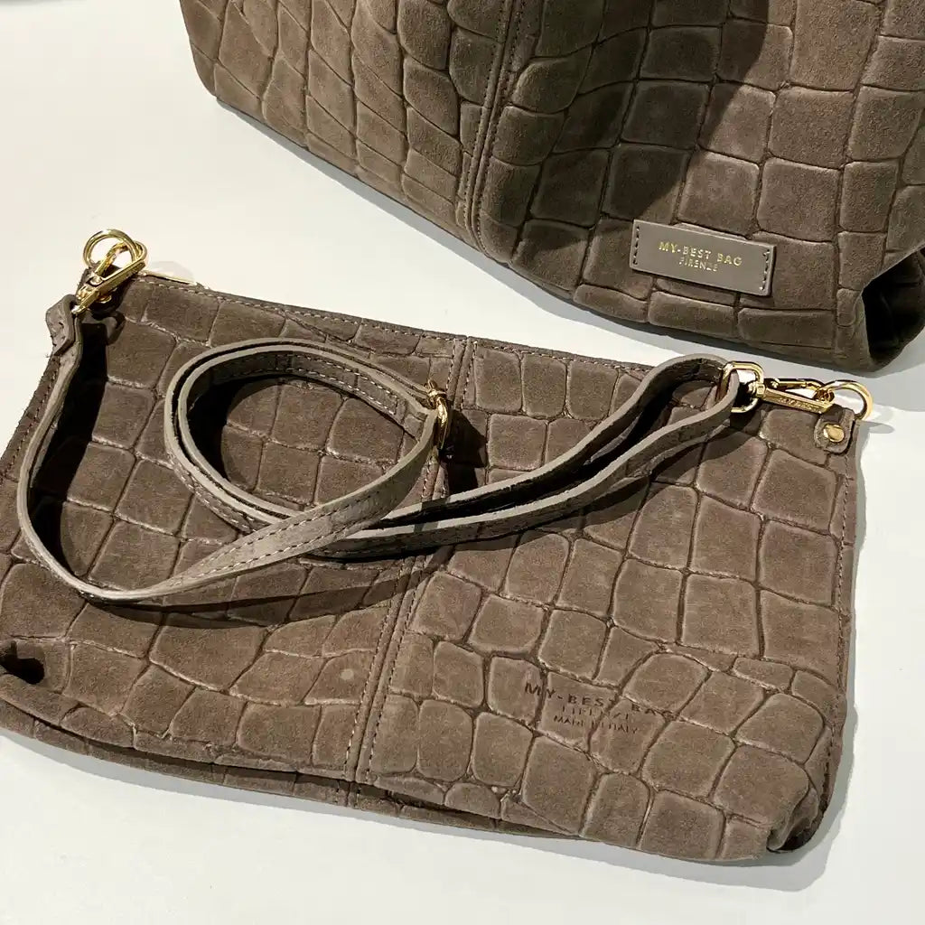 W6-3031 ELLISSE CROCO Suede Taupe