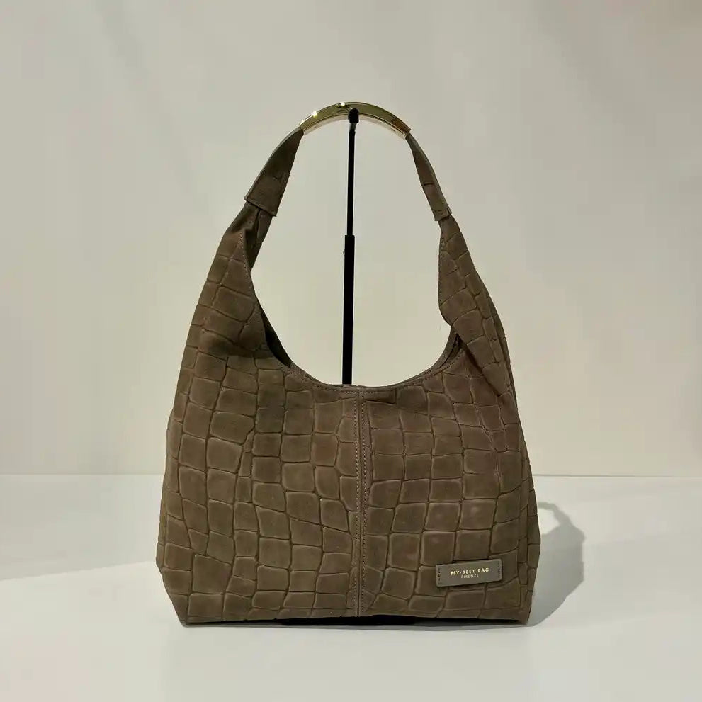 W6-3031 ELLISSE CROCO Suede Taupe