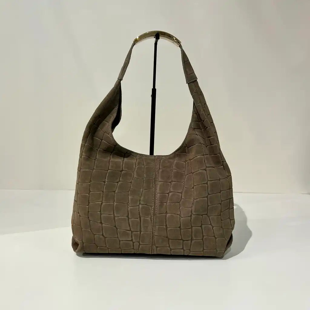 W6-3031 ELLISSE CROCO Suede Taupe