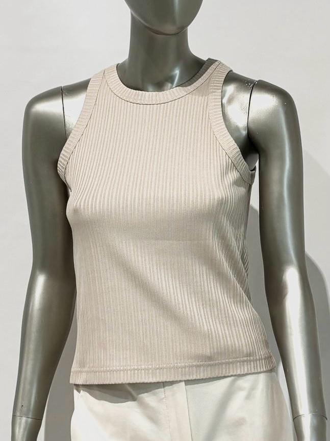 SD5-3446 Canotta a Costine Cropped Coconut Woman