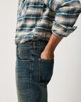 UW6-WESTERN Camicia Check Washed Ecru/Grey Man