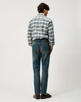 UW6-WESTERN Camicia Check Washed Ecru/Grey Man