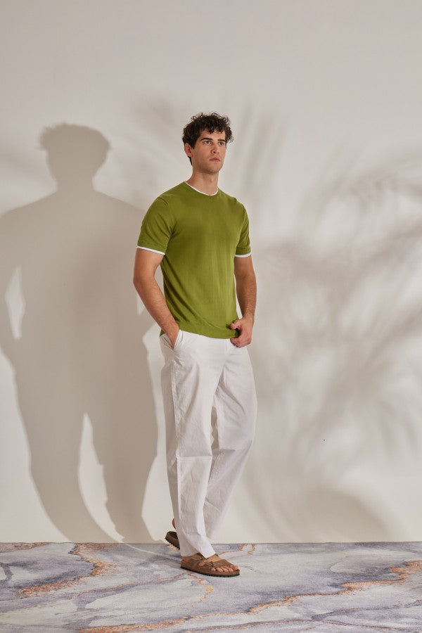 S4-0579 T-Shirt Con Inserti In Jersey Pistacchio Man