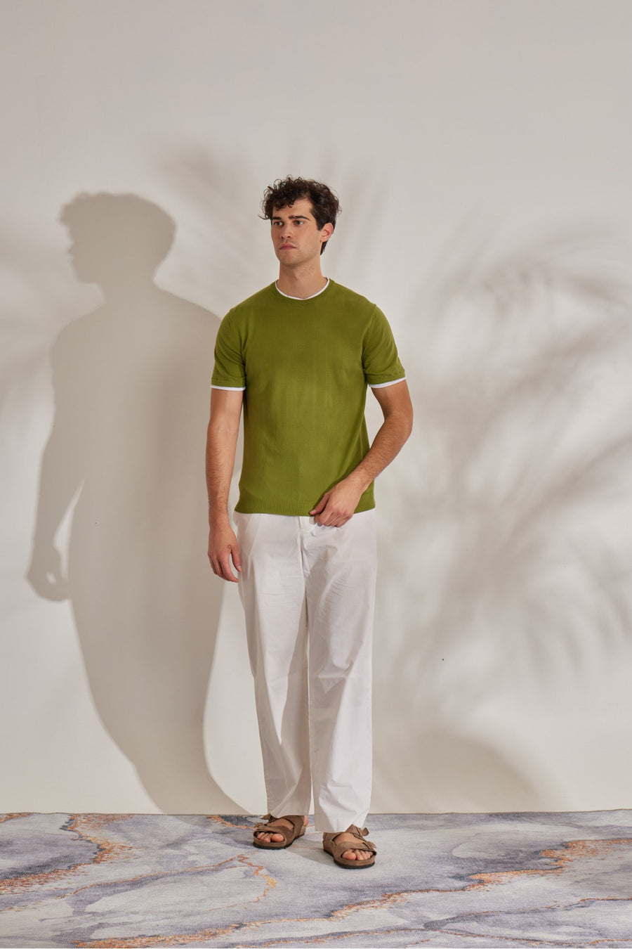 S4-0579 T-Shirt Con Inserti In Jersey Pistacchio Man