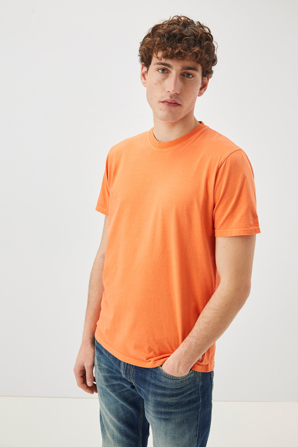 US4-T-Shirt Girocollo Jersey Orange Man