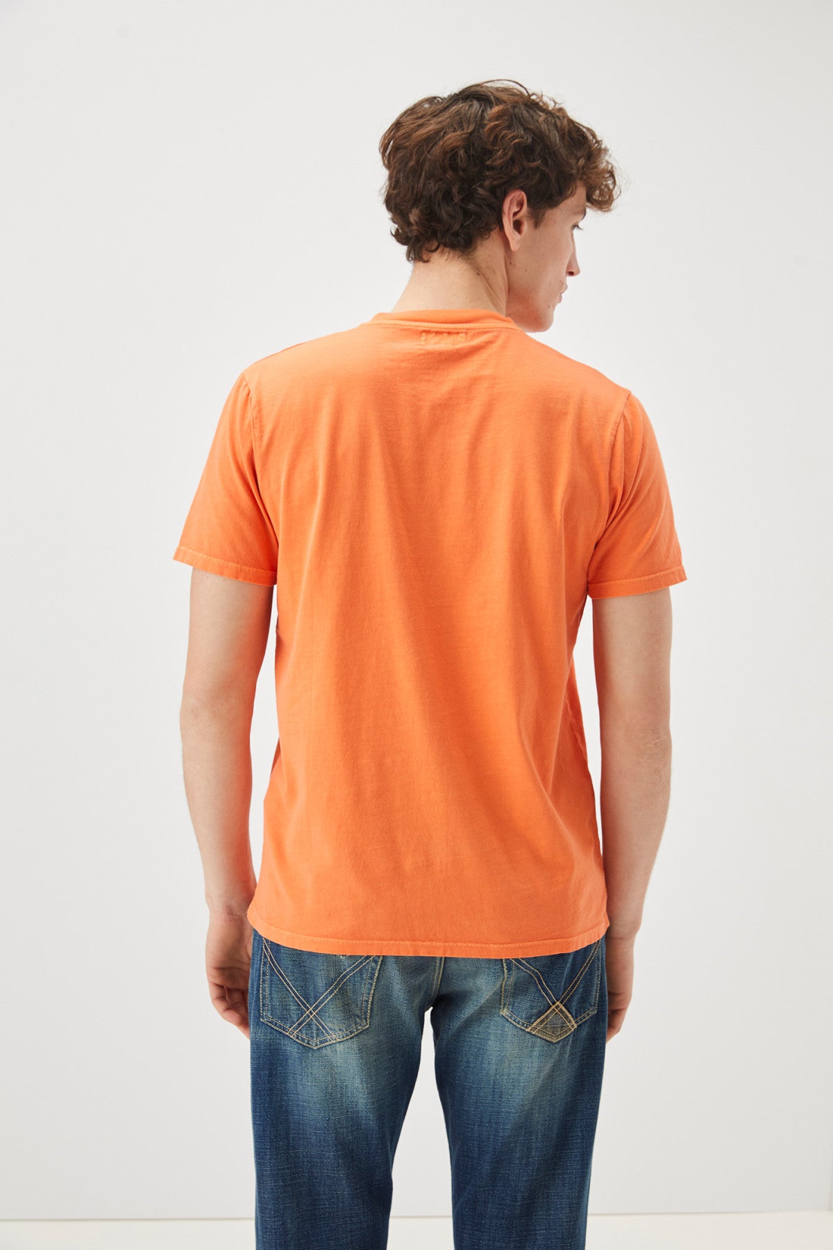 US4-T-Shirt Girocollo Jersey Orange Man