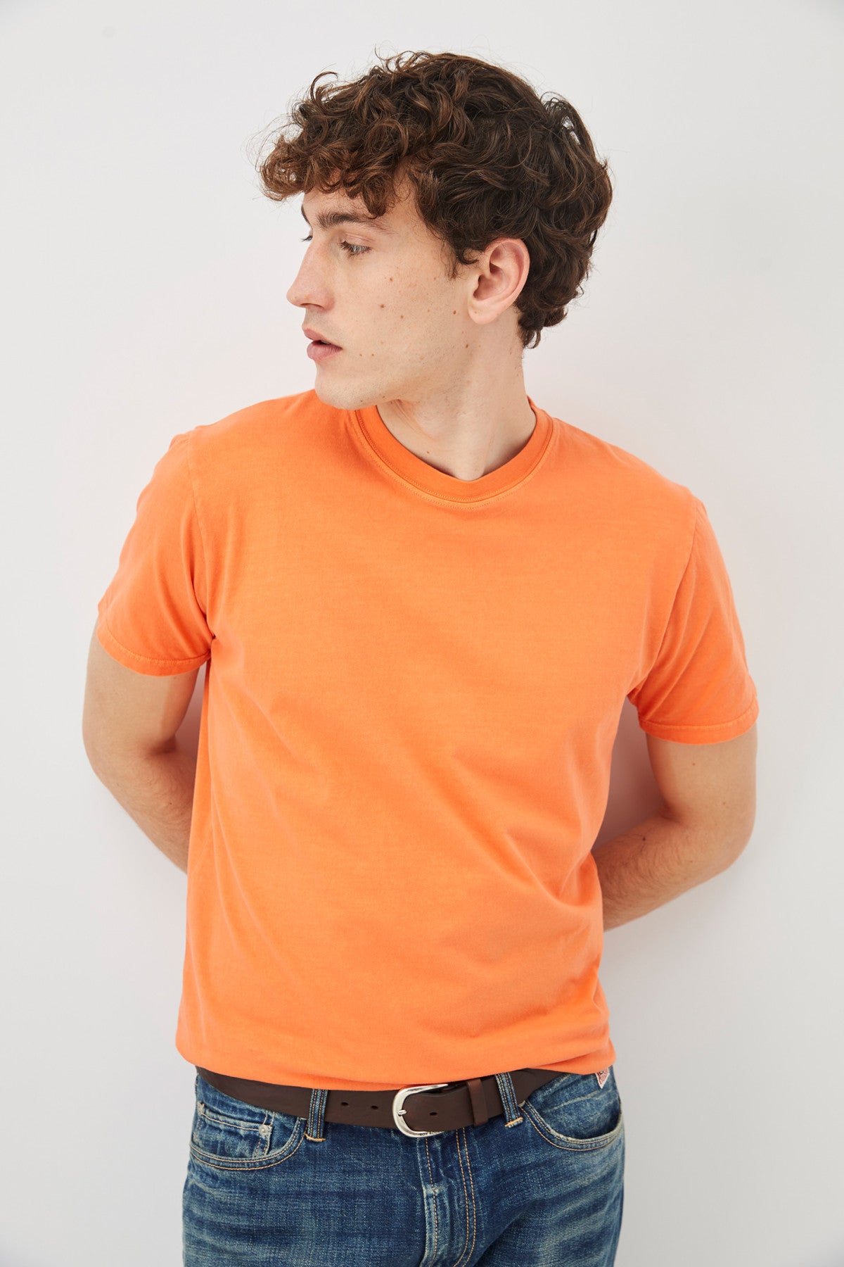 US4-T-Shirt Girocollo Jersey Orange Man
