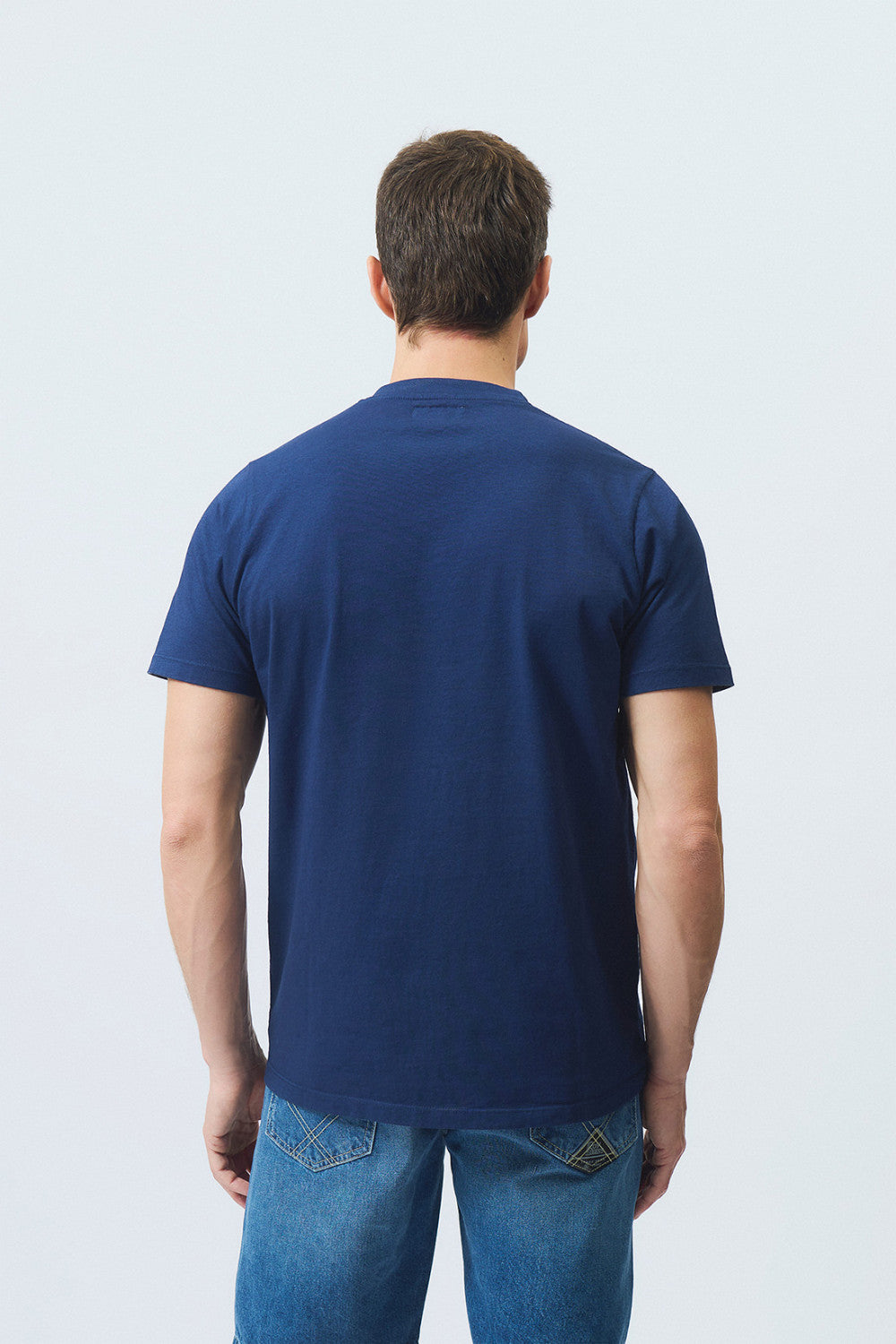 US6- T-Shirt Pocket Jersey Blue Work Man
