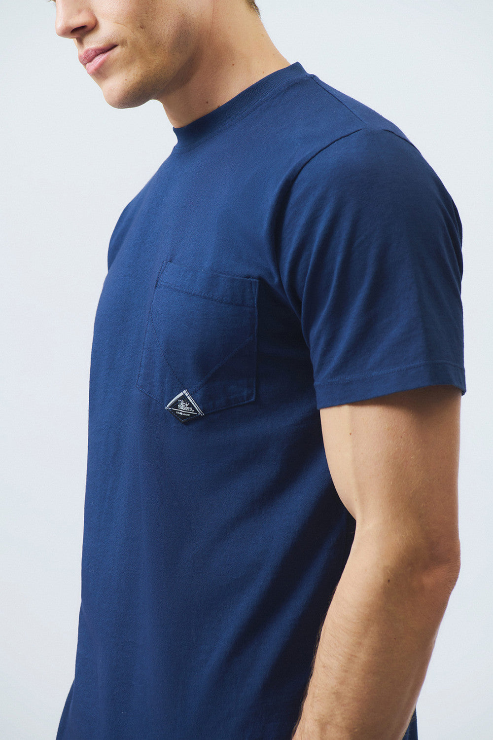 US6- T-Shirt Pocket Jersey Blue Work Man