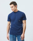 US6- T-Shirt Pocket Jersey Blue Work Man