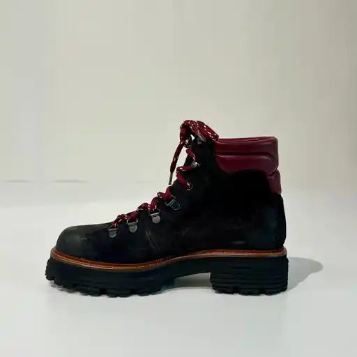 W5-9976 Pedula Suede Carbone/Bordeaux