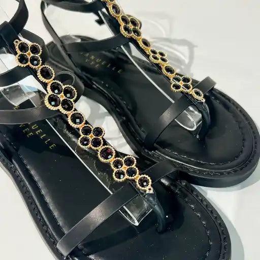 S6-204-17 SORAYA Sandalo Strass Black