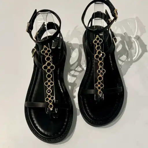 S6-204-17 SORAYA Sandalo Strass Black