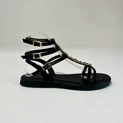 S6-204-17 SORAYA Sandalo Strass Black